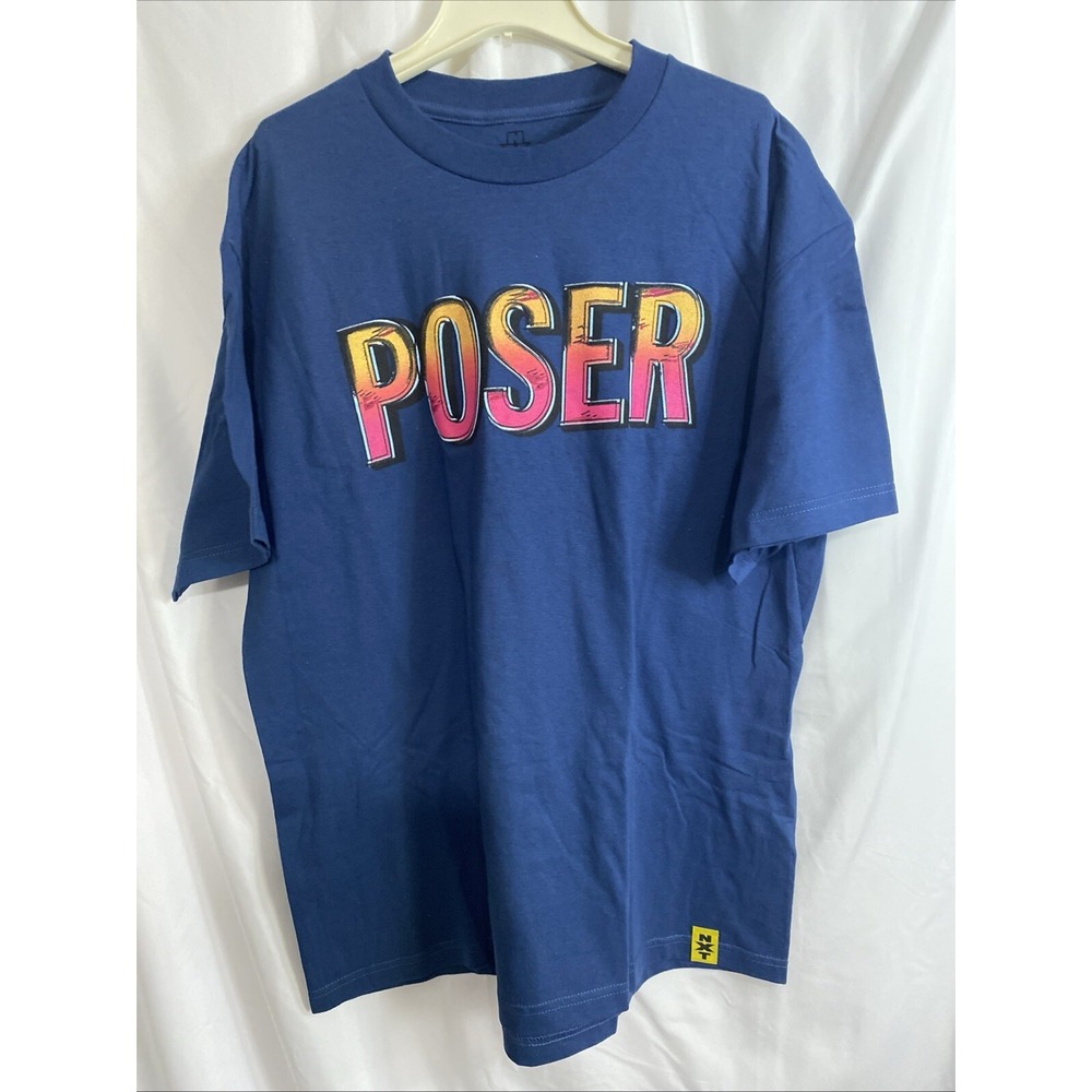 WWE NXT Tyler Breeze Poser T-Shirt Mens XL Blue Excellent Say Breeze Graphic
